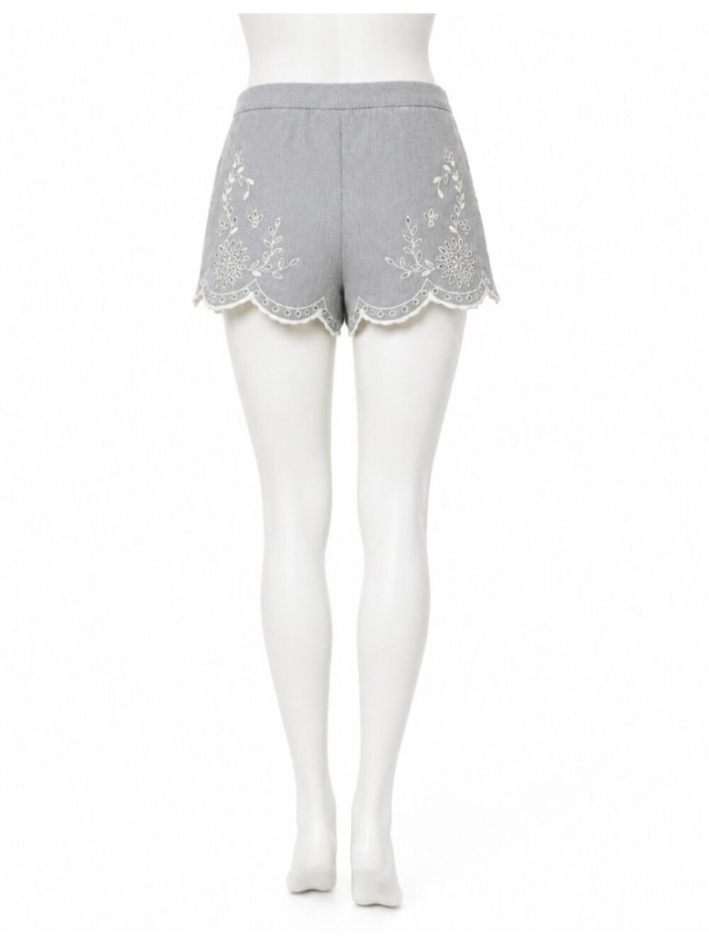 Free People Shorts 6 Linen Blend Eyelet Scalloped Hems Western Boho